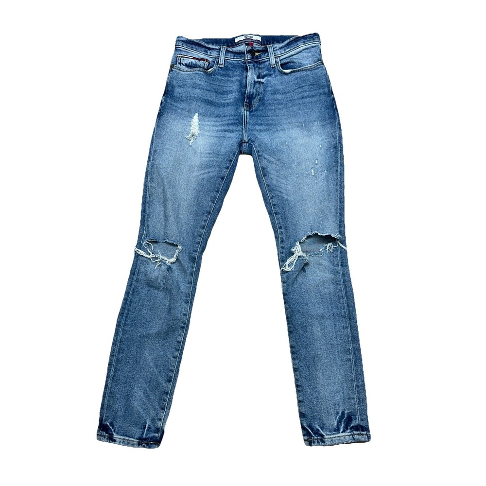 Tommy Hilfiger Jeans Mens 30x30 Medium Wash Slim Skinny Stretch Holes Distressed